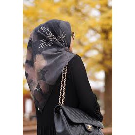 BUTTONSCARVES Ginkgo Series Voal Square - Black Sesame