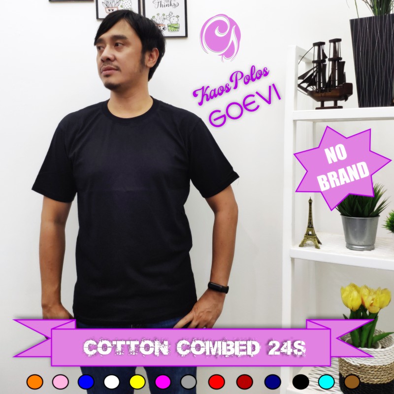 KAOS HITAM | KAOS POLOS LENGAN PENDEK & PANJANG | KAOS COTTON COMBED 24'S KNITTO | KAOS UNISEX
