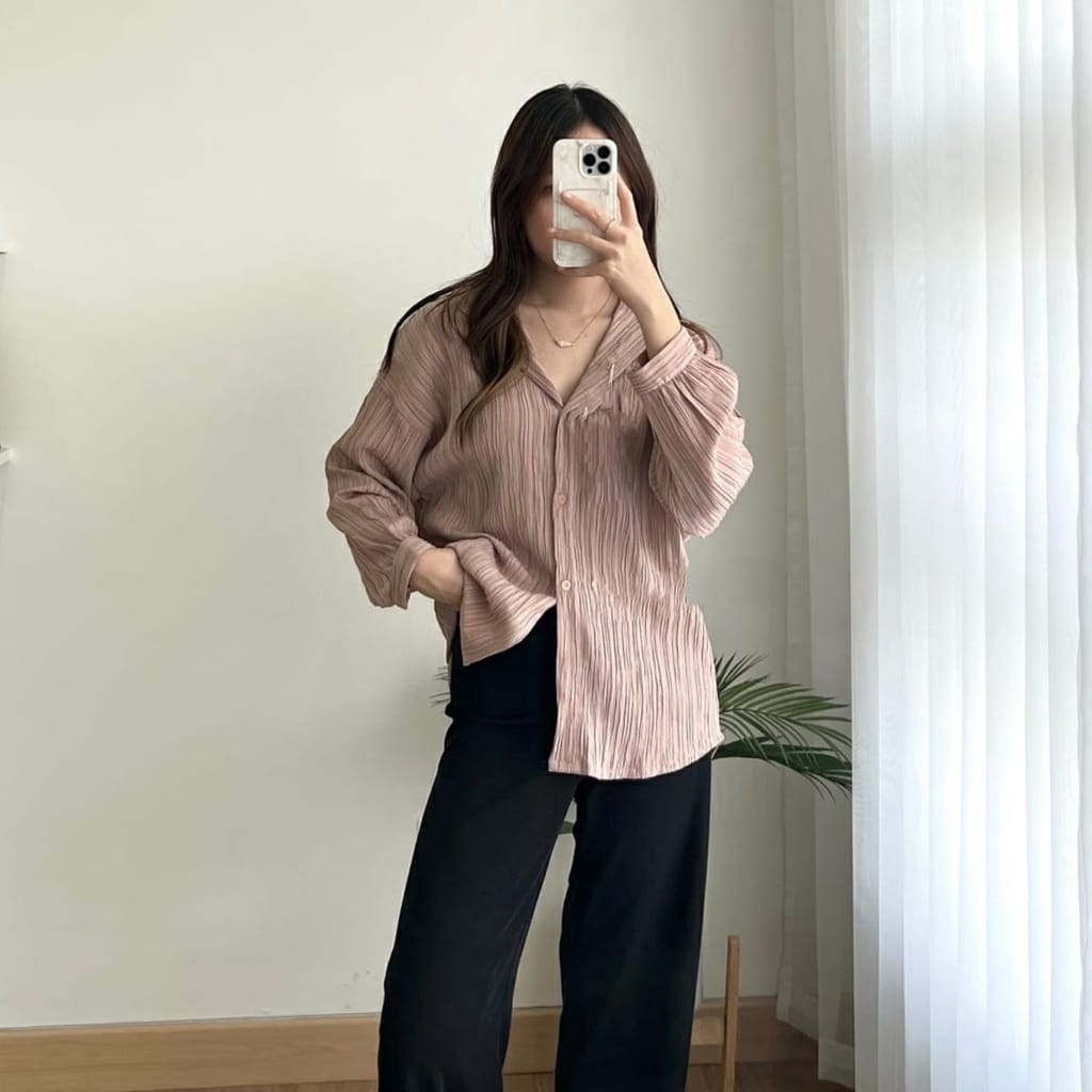 BEFAST - ZEC OOTD Kemeja WENDY / Harri LADY CRUSH Oversize Shirt / Kemeja Oversize Jumbo / Oversize Kekinian Remaja Wanita / Fashion Wanita Kerja / Kem Polos Casual / Terlaris / Trendy