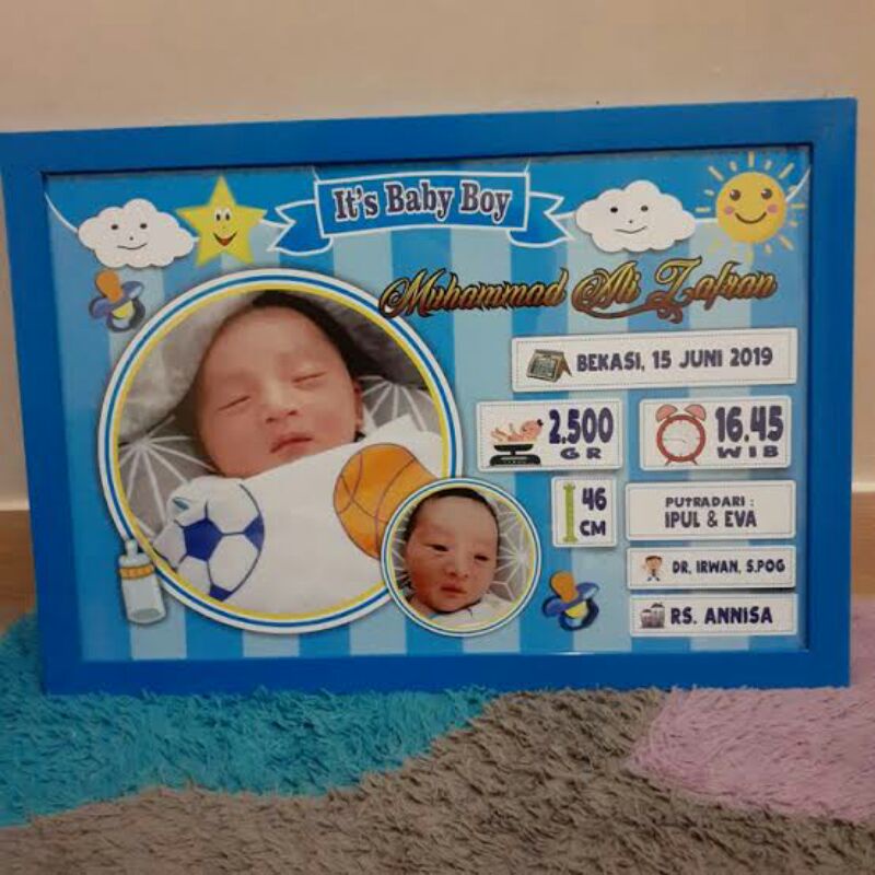 frame biodata bayi ukuran 12RS 30x50
