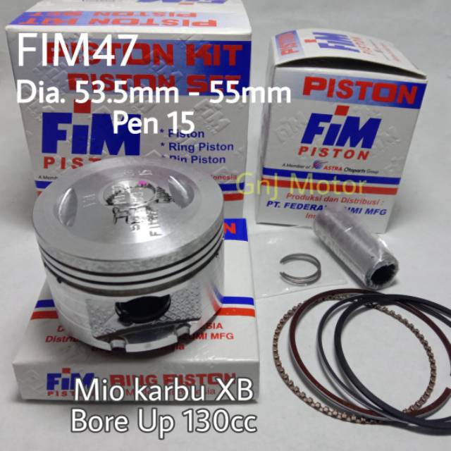 Jual Piston kit FIM Bore Up Mio Smile, Sporty, Soul, Fino, Nouvo Karbu