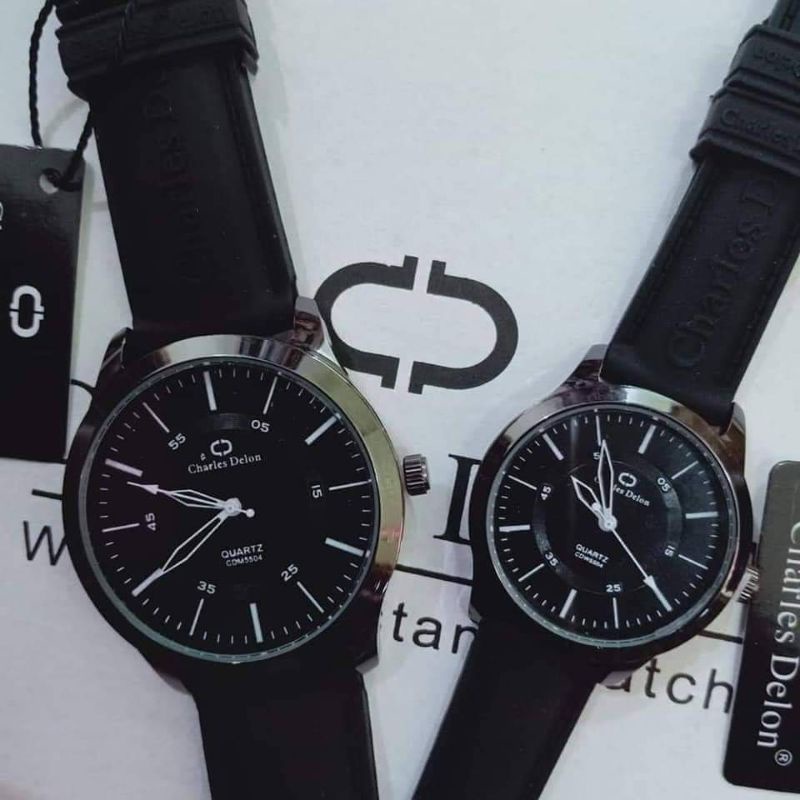 Jam couple Charles delon / jam couplean / jam pasangan / original / water resistance / zellshop