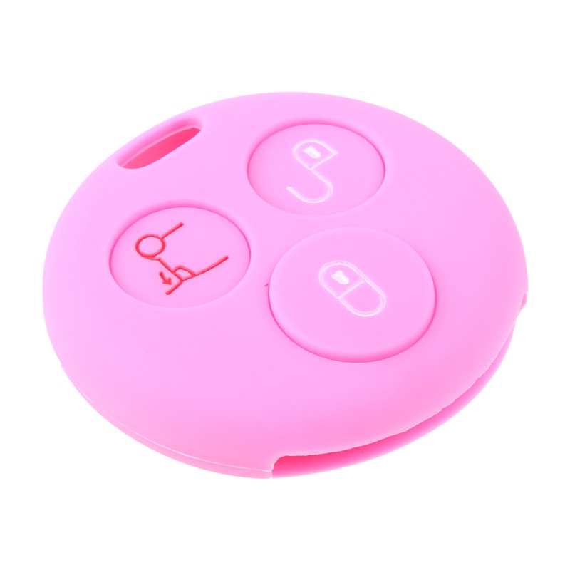 Cre Case Cover Kunci Mobil Bahan Silikon Untuk Benz Smart City Roadster Fortwo 3 Tombol