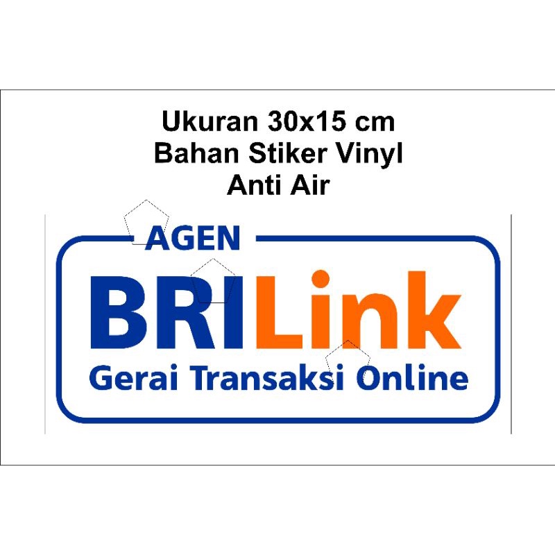 

stiker vinyl gerai transaksi brilink uk 15x30 cm
