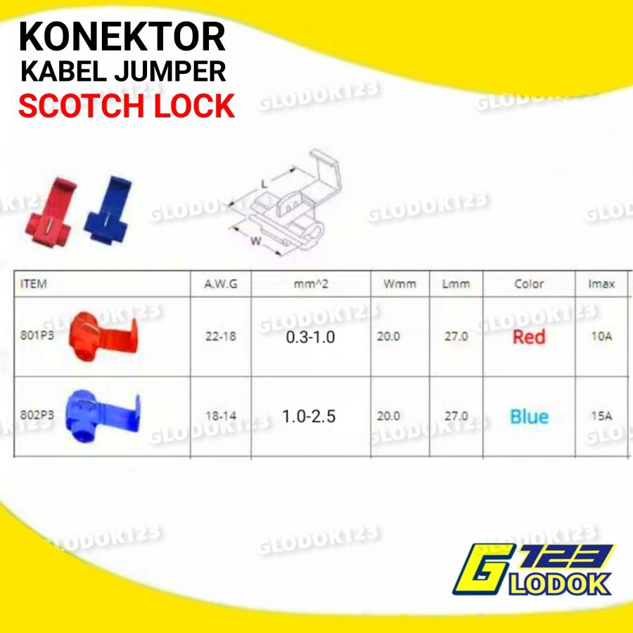 Konektor Kabel Jumper Snap Scotch Lock Pengaman Kabel