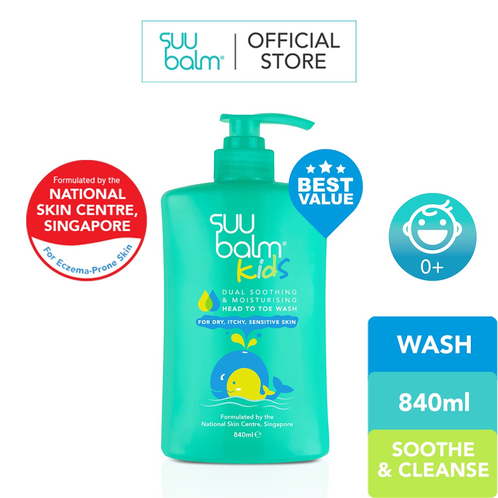 SuuBalm - Body Wash Baby/Kids - Dual Soothing & Moisturising Cream Body Wash 840 ml
