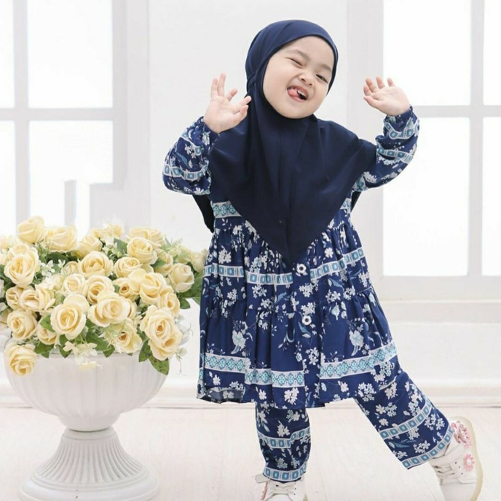 Oribel Kids 5 Thn Setelan Baju Muslim Anak Plus Khimar Pakaian Anak Gamis Anak