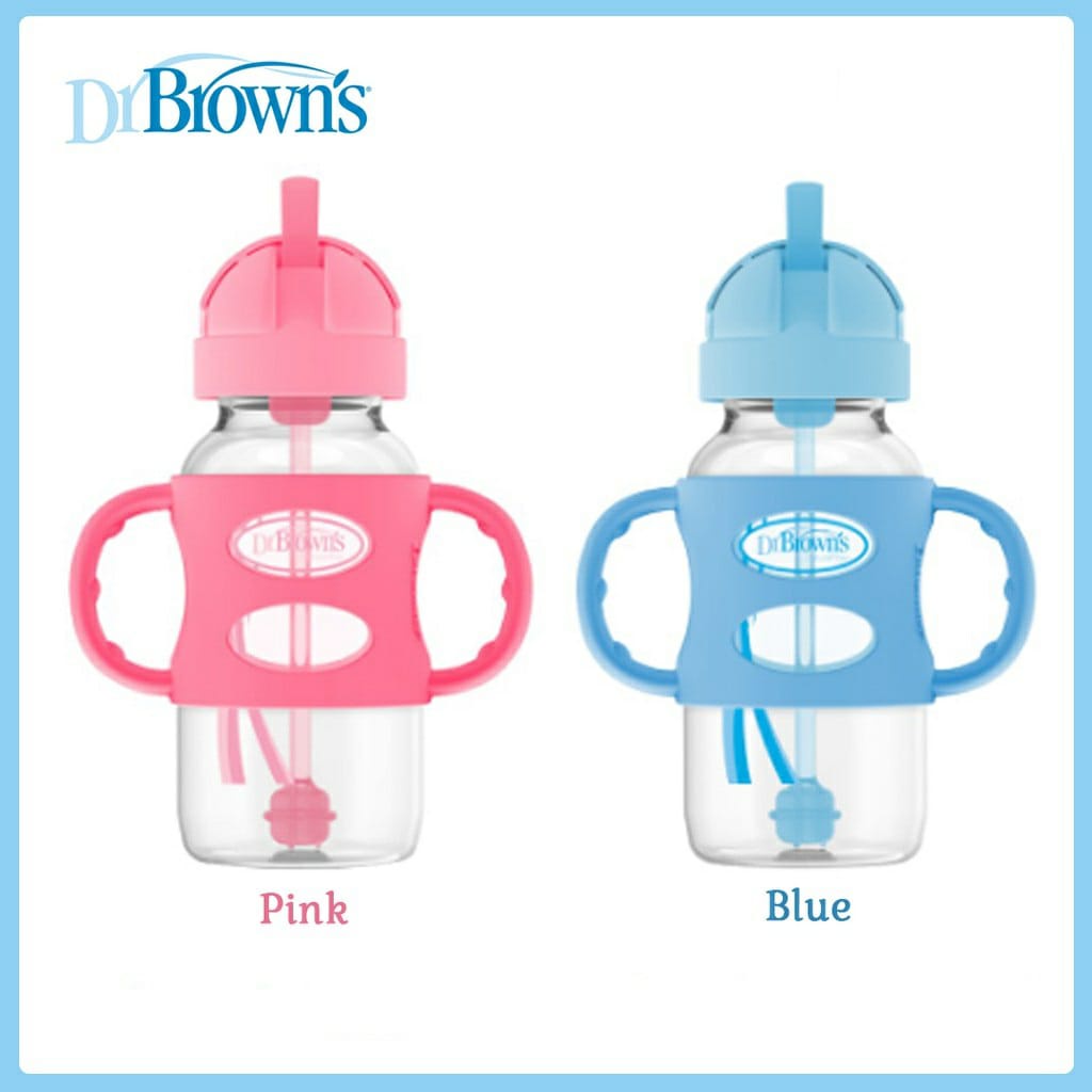 Dr. Brown's Narrow Sippy Straw Bottle 250ml - SB81101-2 / Botol Minum Anak