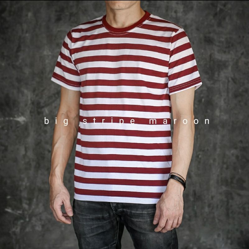 KAOS stripe lengan pendek pria