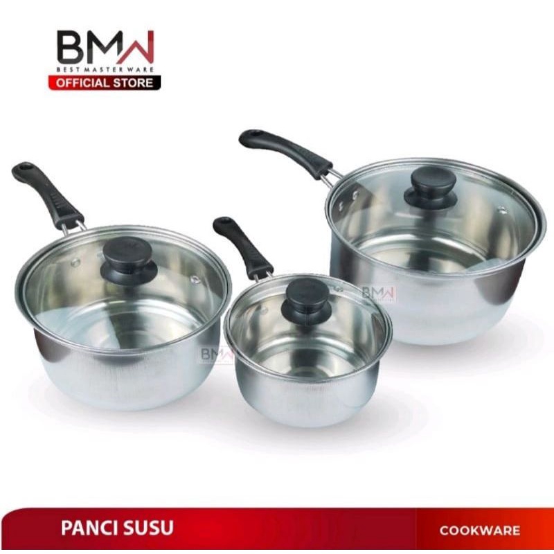 panci Susu Milk Pot Set/Panci Set Tutup Kaca /Panci Gagang Tutup Kaca/Panci Susu Tutup Kaca