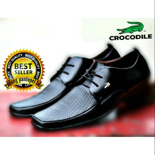 SEPATUPRIA [ CROCODILE ] PANTOPEL PREMIUM SWEDIAN HITAM FORMAL KERJA KANTORAN