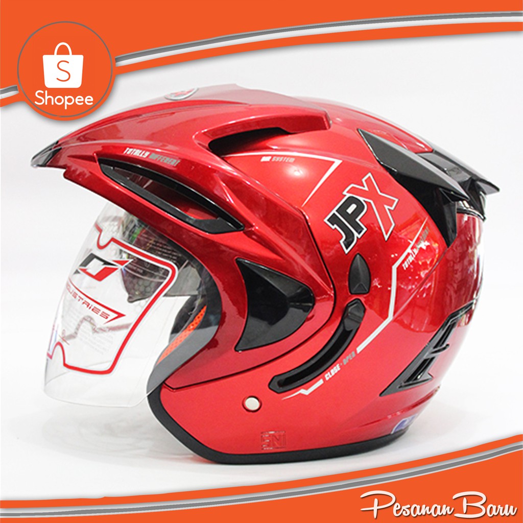 Helm JPX Supreme Original Merah Metalik - [Maroon]