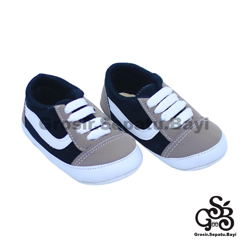 Prewalker - Sepatu Bayi - Baby Shoes | 2-14 bulan | Fans Oldskol Hitam