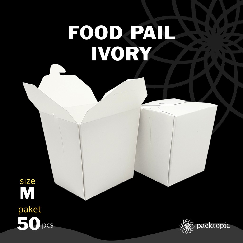 Jual Food Pail Box Putih Ukuran M Paket 50 Pcs Kemasan Dus Rice Box ...