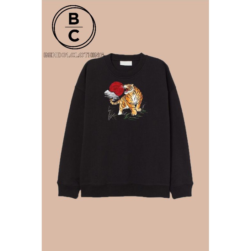 crewneck sweatshirt sukajan tiger japan