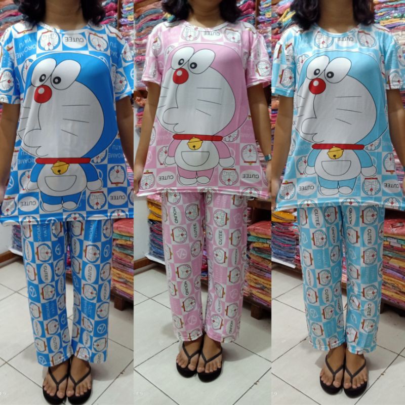 baju tidur wanita  Set CP Spandek Korea Import  Bahan melar  BB MAX 75KG