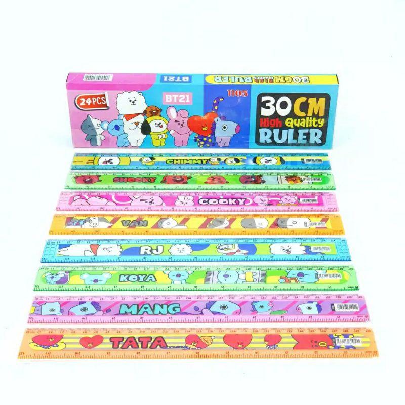 

Penggaris BTS karakter BT21 uk 30 Cm
