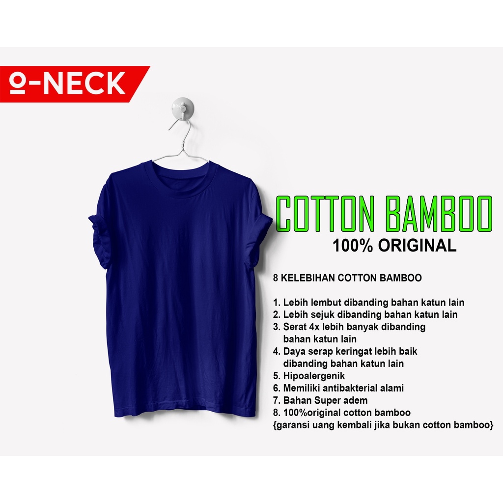 BIG SIZE JUMBO Kaos Baju Polos Katun Bambu 100% Cotton Bamboo PREMIUM