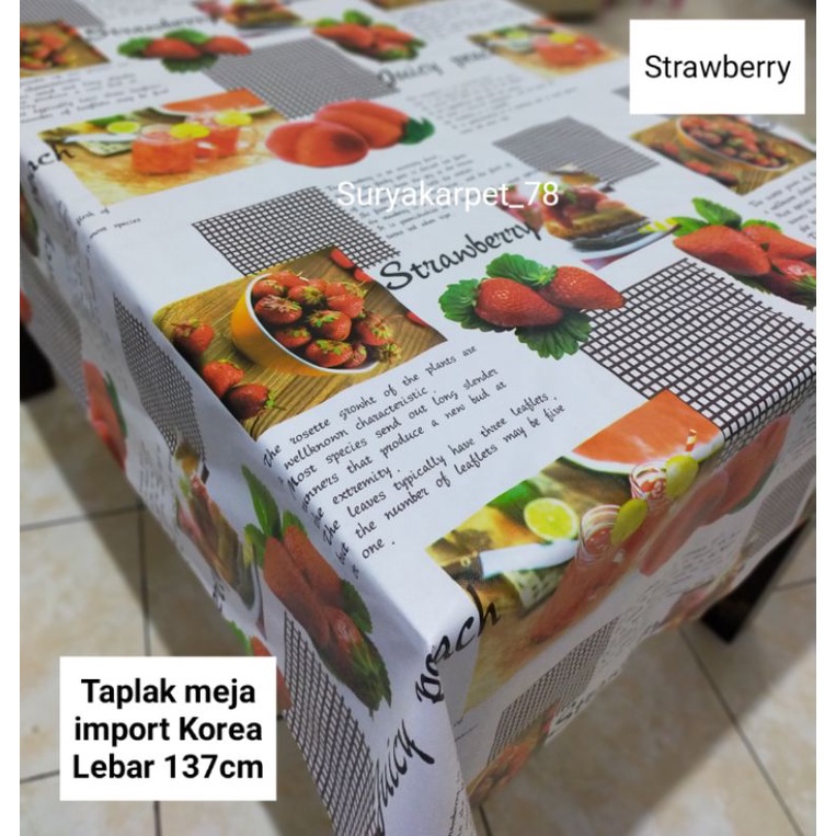 Taplak meja Meteran Korea import nonwoven lebar 137cm dijual per 100cm