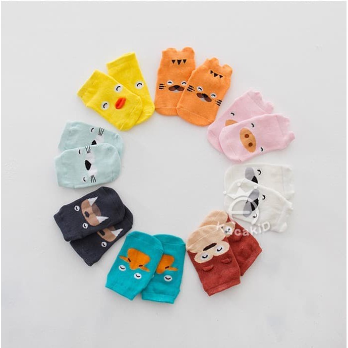 MBA 07 Kaus Kaki Bayi Pendek Anti Slip Karakter Binatang Lucu