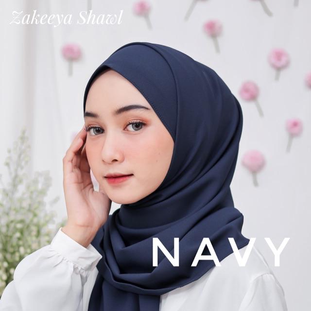 ZAKEEYA SHAWL PASHMINA DIAMOND ITALIANO IMPORT / DIAMOND DOLL PREMIUM by Ciloutfit-Navy