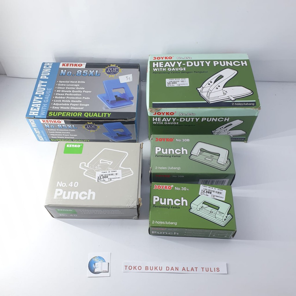 

PEMBOLONG KERTAS/PUNCH NO.40/NO.85XL/NO.85B/NO.30B/NO.30XL