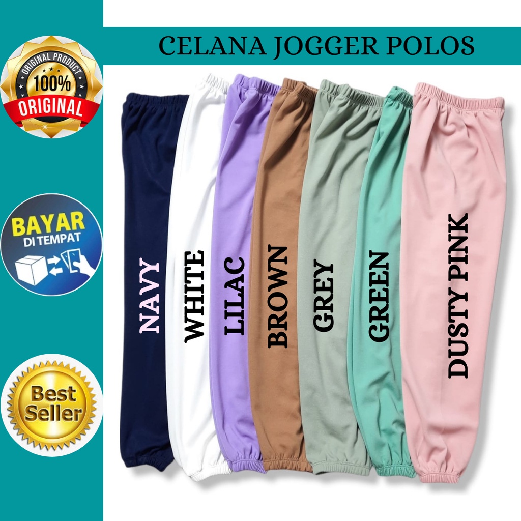 Celana Panjang Joger Jogger Anak Perempuan Laki Laki Unisex Putih Polos Usia Umur 1 2 3 4 5 6 7 8 9 