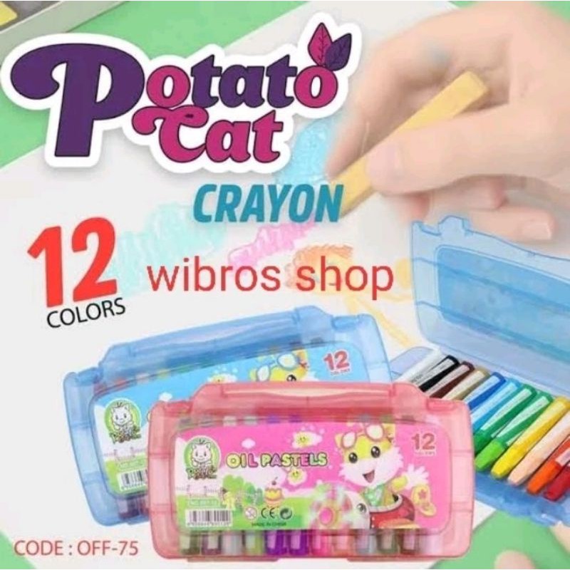 

Oil Pastel Crayon Potato cat Original 12 warna 007
