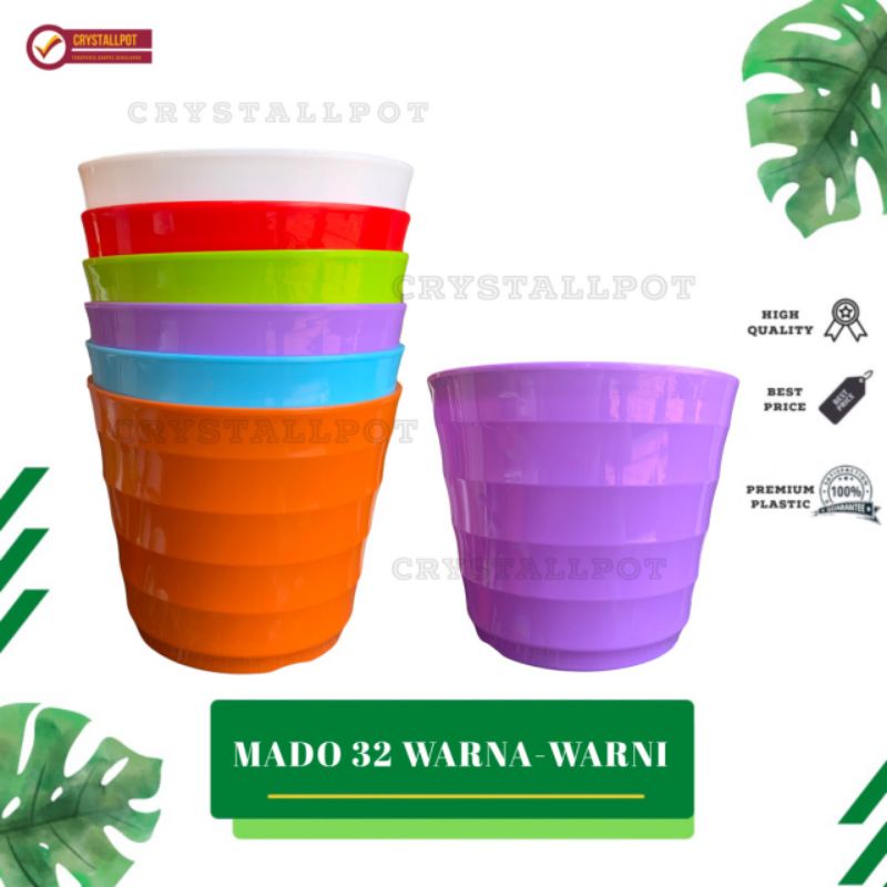 pot bunga tanaman Mado warna warni 26cm lovenia 8032 - PM 8032