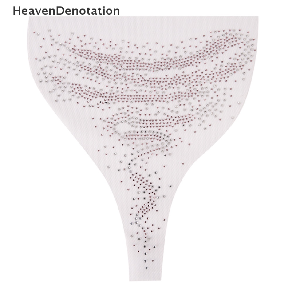 (Heavendenotation) Patch Kristal Berlian Imitasi Aplikasi Transfer Panas Setrika Untuk Kerah Pakaian