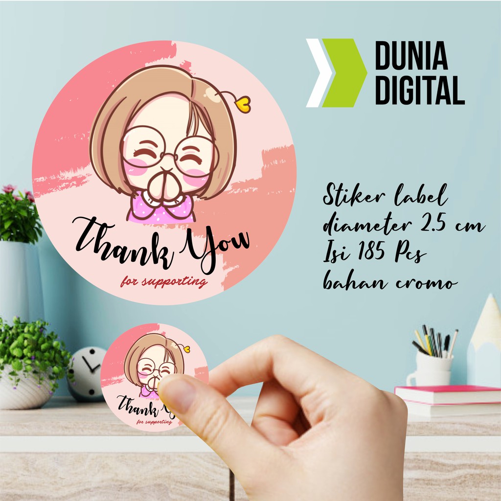 

Thank You Label Cute 2.5cm isi 185pcs A
