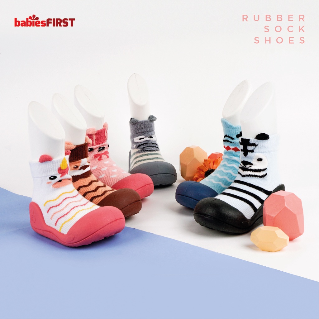 BABIESFIRST Rubber Shock Shoes Sepatu Kaos Kaki Sol Karet Prewalker Shoes Sepatu Bayi Batita