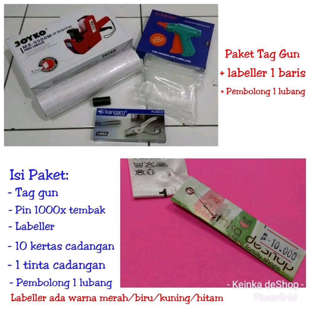 

PAKET komplit bundling alat cetak label harga price labeller kertas+tinta isi+tag gun alat tembak