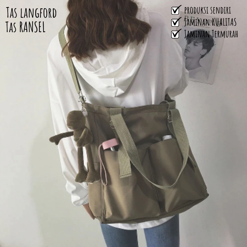 Tas Shoulder Wanita - Selempang Sekolah Kuliah Kerja Model Korea Terbaru Kekinian Fashion Multifungsi Stylish Import Lokal Original Murah Bagus Kapasitas Panjang Traveling Bahu Simple Elegan Casual Perempuan Cewek