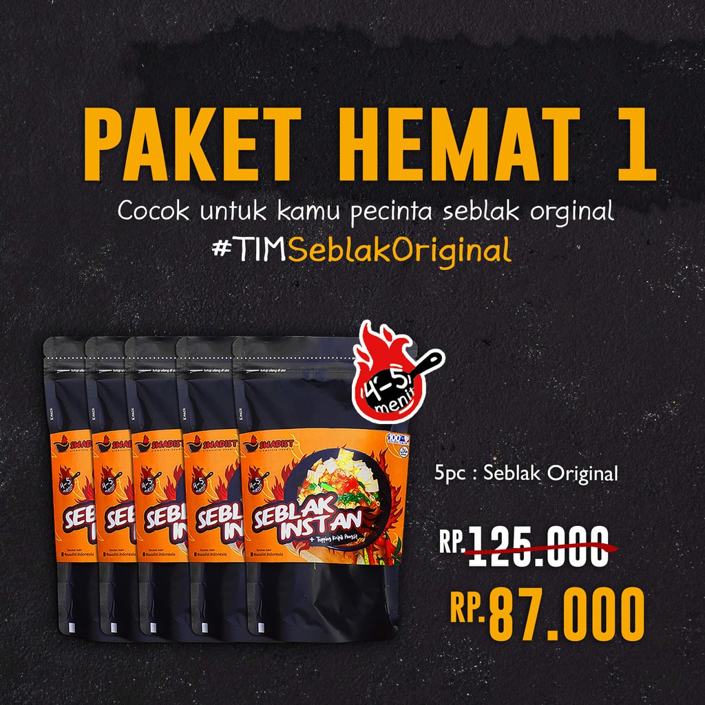 

PAKET HEMAT 1| 5 pc Seblak Instan Original by. Swadist Indonesia