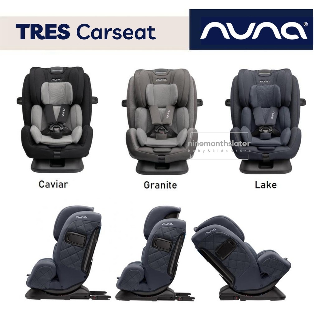 Nuna Tres Carseat Car Seat Kursi Mobil ISO Caviar Granite Lake Travel Bayi Balita Anak GARANSI LX