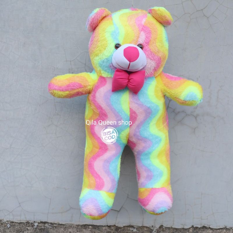 boneka TEDDY BEAR PELANGI JUMBO TERLARIS BISA COD