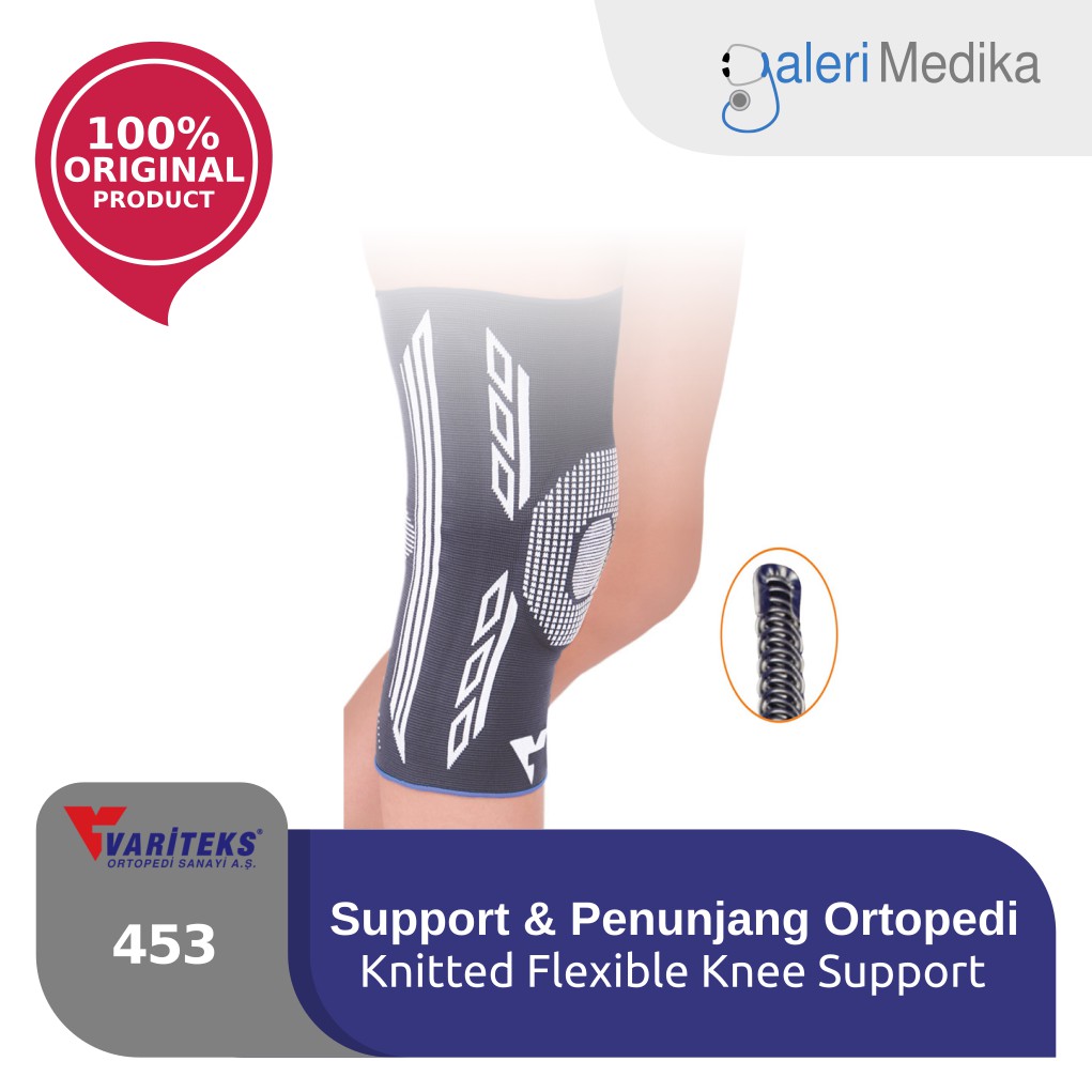 Variteks 453 Knitted Flexible Knee Support Untuk Cedera Sendi