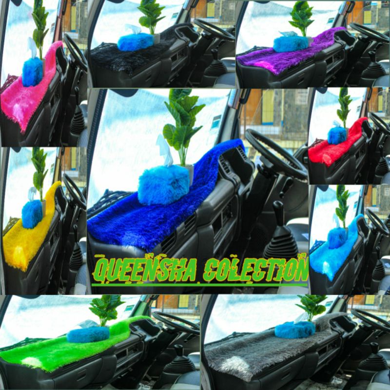 Alas Dashboard Mobil / Aksesoris Mobil Ukuran 150x50cm / kain bulu rasfur lembut masuk semua jenis m