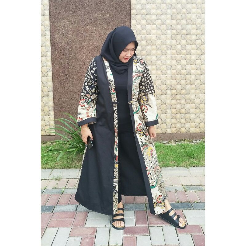 Long Cardigan Outer Batik Wanita Katun