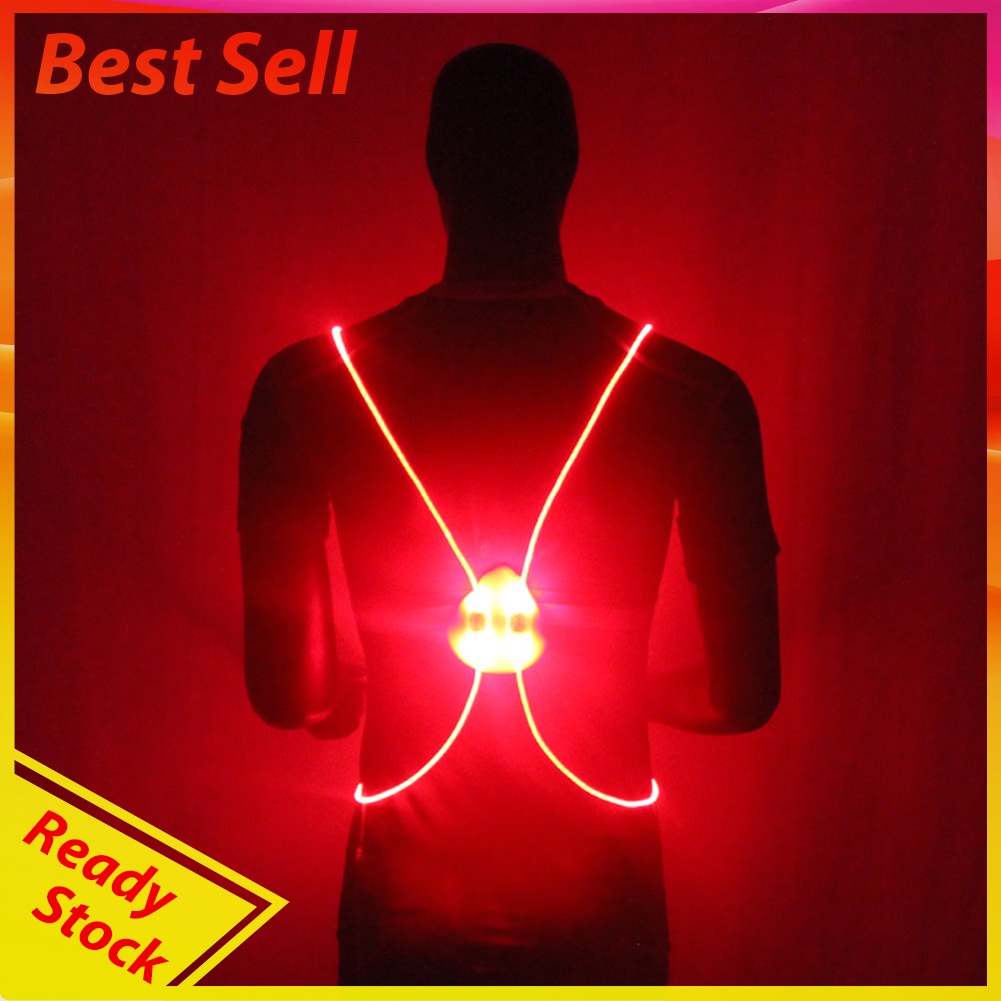 LED Fiber Y-Shaped Reflective Harness Night Riding Luminous Chest Straps