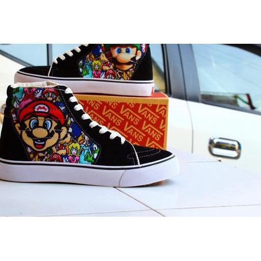✶ SEPATU VANS MARIO BROSS TINGGI SK8 HIGH SEPATU CASUAL PRIA VANS TINGGI - mario tinggi, 39 ❆