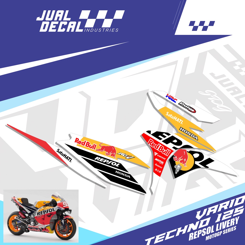 Stiker vario 125 Lama 2012 – 2013 - 2014 REPSOL Livery Stiker variasi motor VARIO TECHNO 125 Stripin