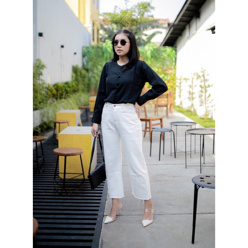 VIERLIN - Jeans 265 PUTIH - CELANA KULOT JEANS