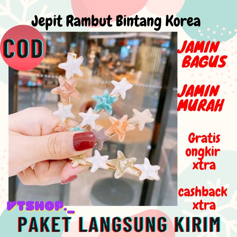 V420 - Jepit Rambut Bintang Korea / Jepit Rambut Wanita Fashion Star Korea / Jepit Rambut Bintang / 
