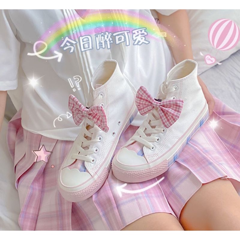 SEPATU SNEAKER  KAWAII JK GINGHAM