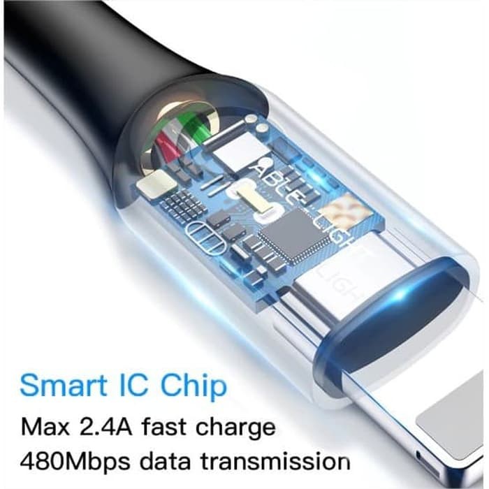 Kabel Data USB Type C BASEUS Automatic Power-Off 1M 2.4A Type-C