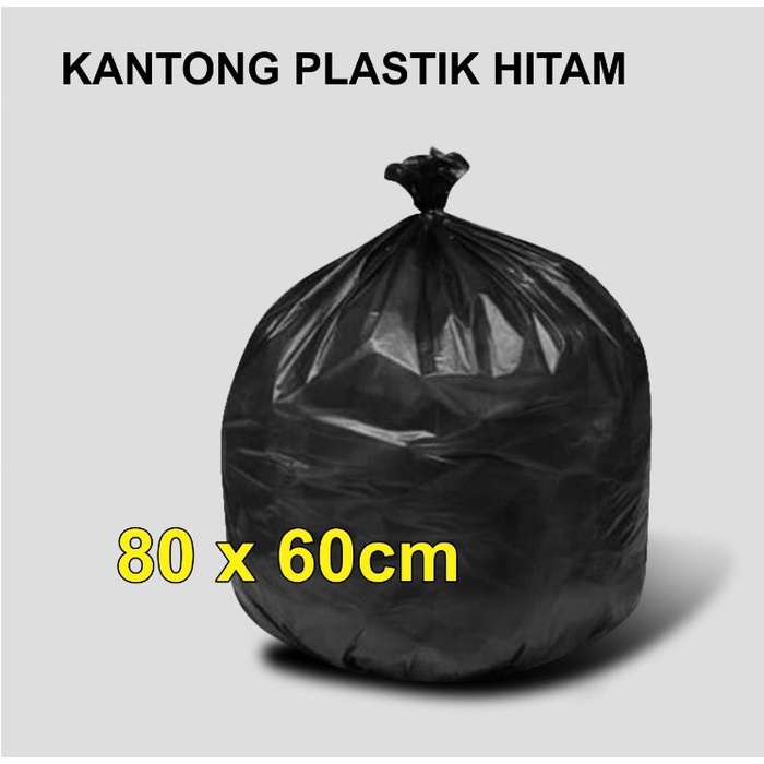 Kantong Plastik Sampah Limbah Non Medis Hitam 60 X 80 Cm Bag Isi 50pcs