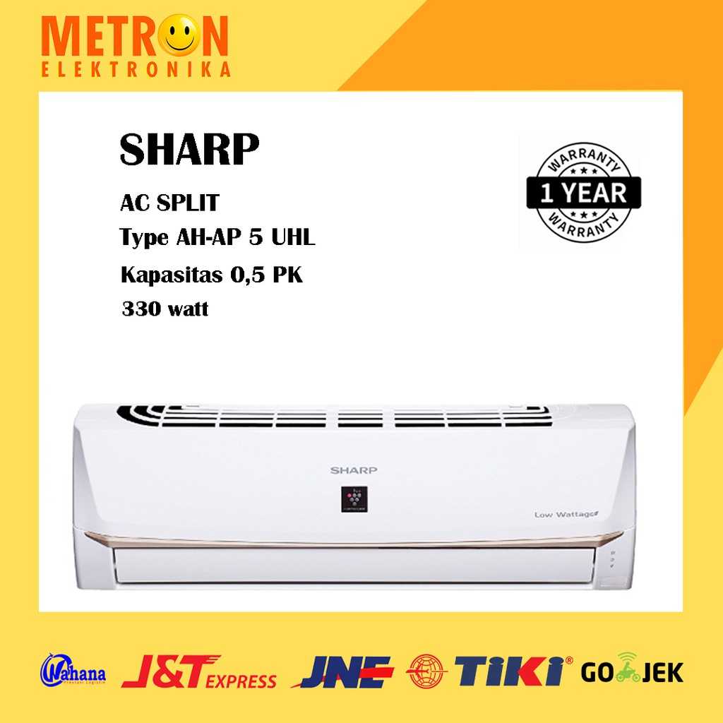 SHARP AH-AP 5 UHL + R - 0.5 PK / AIR CONDITIONER AC SPLIT / SAYONARA PANAS PLASMACLUSTER / AHAP5UHL