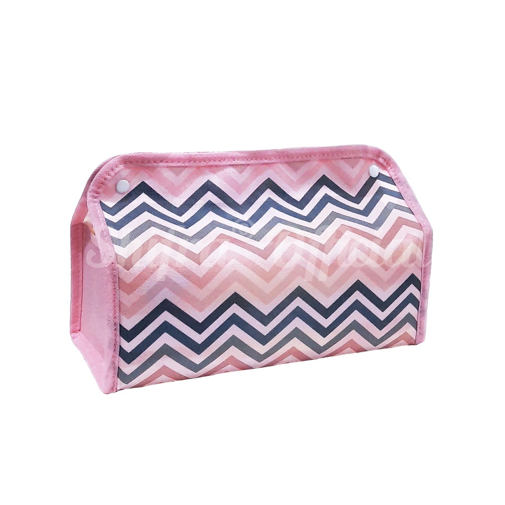 Shifra Pouch Tempat Tissue Kulit Sintetis Dino Animal Rainbow Pattern (TIDAK TERMASUK TISSUE)